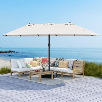 2dekans | Coast Strandparasol 220 cm - UPF50+ - Kantelbaar -, Ophalen of Verzenden, Zo goed als nieuw