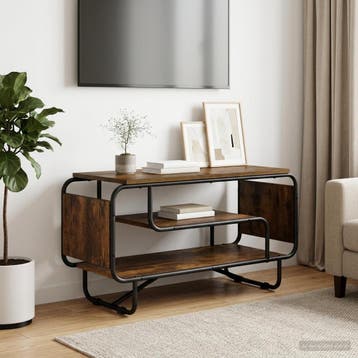 vidaXL TV-standaard 80 x 36 x 45 cm Gerookt eiken Bewerkt, Huis en Inrichting, Minder dan 50 cm, Verzenden, Nieuw, Minder dan 100 cm