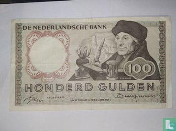100 gulden Nederland 1953  - 1953, Verzenden, Los biljet