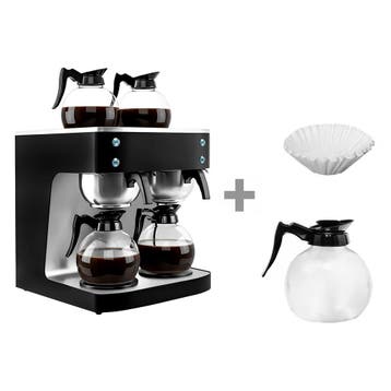 GGM Gastro | Koffiezetapparaat - filterkoffie - 2x1,8L - met, Verzenden, Nieuw in verpakking, Koffie en Espresso
