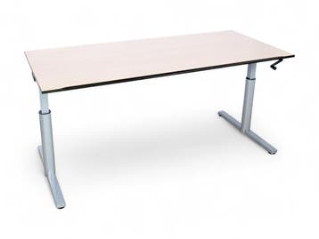 Gispen TM slingerbureau, 180x80 cm, lindberg eiken-aluminium, Ophalen of Verzenden, Gebruikt