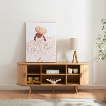 [en.casa] Dressoir Nordkapp 140x40x56 cm houtkleurig, Verzenden, Nieuw