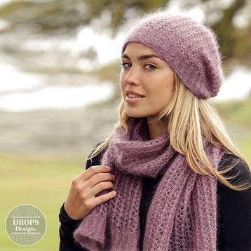 Patroon Gebreide Sjaal/Muts Jacinta met Drops Kid-Silk m, Ophalen of Verzenden, Nieuw