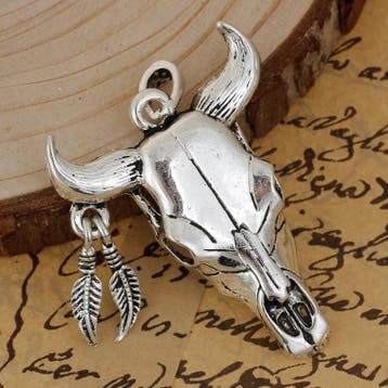 Prachtige hanger buffelkop 56mm  x 39mm (Dieren bedeltjes), Ophalen of Verzenden, Nieuw, Bedel