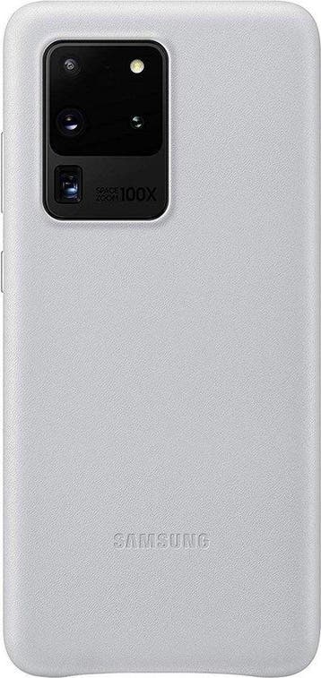 Samsung Galaxy S20 ultra Leather Cover Gray, Ophalen of Verzenden, Nieuw