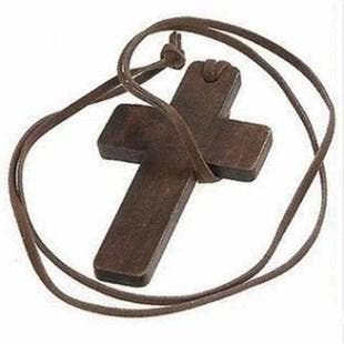 Bruin Houten Christen Kruis Ketting - Kruisje Hanger - Heren, Verzenden, Nieuw