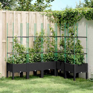 vidaXL Plantenbak met latwerk 160x120x142,5 cm polypropeen, Verzenden, Nieuw, 100 cm of meer