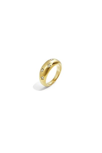 Goudlief Chunky ring met sterren steentjes (Ringen), Sieraden, Tassen en Uiterlijk, Ringen, Overige materialen, Verzenden, Nieuw