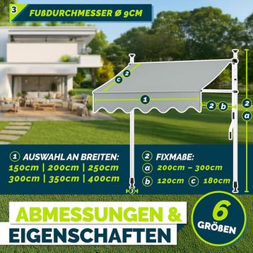 Klemluifel - Balkon luifel - Verticale luifel - 300 cm - Lic, Verzenden, Zo goed als nieuw