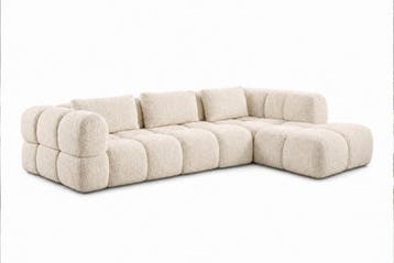 Loungebank Pijnacker - u-banken - Creme, Nieuw, 150 cm of meer, Stof, 300 cm of meer