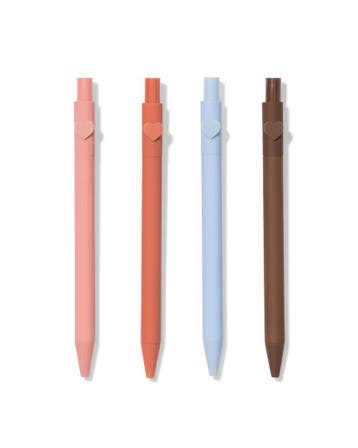 HEMA Pennenset 13.5cm hartdetail - 4 stuks, Verzenden, Nieuw
