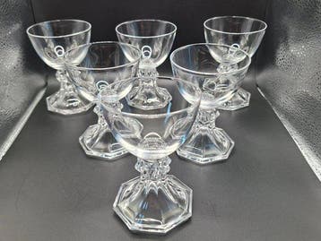 Val Saint Lambert - Drinkservies (6) - Yale-model - Kristal