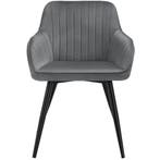 Stoel Marilyn, fluweeloptiek, gestikt - grijs / zwart, Set v, Verzenden, Nieuw