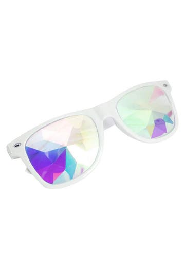 KIMU® Rechthoekige Bril Caleidoscoop Wit Montuur Rechthoekig, Ophalen of Verzenden, Nieuw