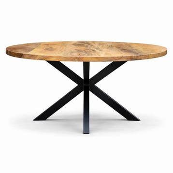 Eettafel Oscar Rond Ø180cm Mango Naturel, Huis en Inrichting, Ophalen of Verzenden, Nieuw