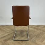 Brunner Fina Soft vergader design stoel, bruin leder -, Huis en Inrichting, Stoelen, Ophalen of Verzenden, Gebruikt, Leer, Eén