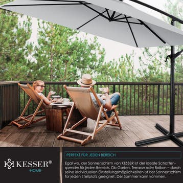 Zweefparasol - Tuinparasol - Parasol 250 cm - Met voet - Met, Verzenden, Zo goed als nieuw