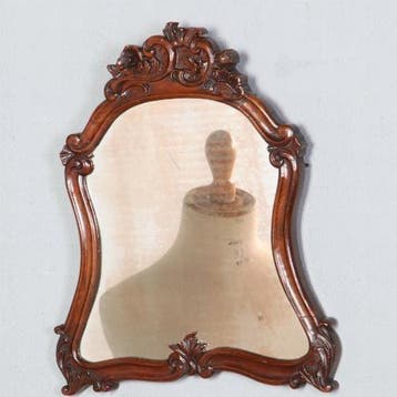 Klein Biedermeier spiegeltje met verweerd glas ca 1830 No200, Ophalen of Verzenden