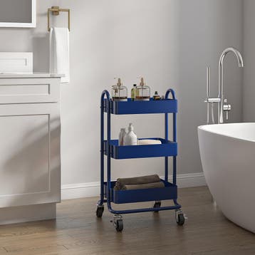 [en.casa] Keukentrolley Pyhäntä met 3 manden 78,5x46x35 cm b, Verzenden
