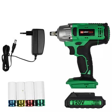 Hofftech Slagmoersleutel - 380 Nm Koppel - 20V Accu - Inc..., Ophalen of Verzenden, Nieuw