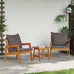 vidaXL Tuinstoel met kussen 2 Stuk Olie naturel 65 x 59,5 x, Tuin en Terras, Verzenden, Nieuw, 2 zitplaatsen