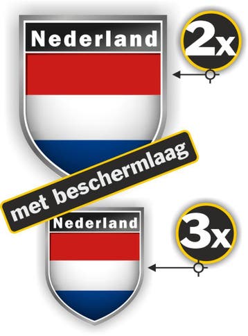 Nederland Embleem Auto Sticker Set – 5 Stuks – Weer- en Wass, Verzenden