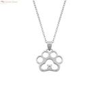 Zilveren collier pootafdruk witte zirkoon, Verzenden, Nieuw, Zilver