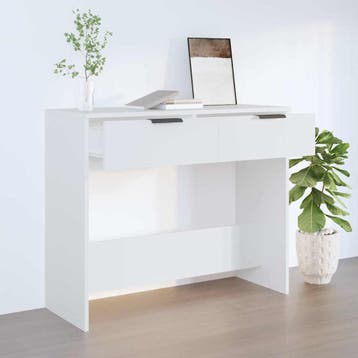 vidaXL Wandtafel 90x36x75 cm bewerkt hout wit, Verzenden, Nieuw, 60 cm of meer
