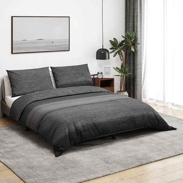 vidaXL Dekbedovertrekset 260x220 cm katoen donkergrijs, Verzenden, Nieuw, Grijs