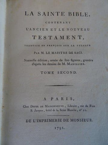 Le Maistre de Saci - La Sainte Bible. LAncien Testament -