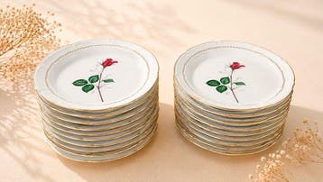 Décor « Rose rouge » - Compagnie Générale de Porcelaine