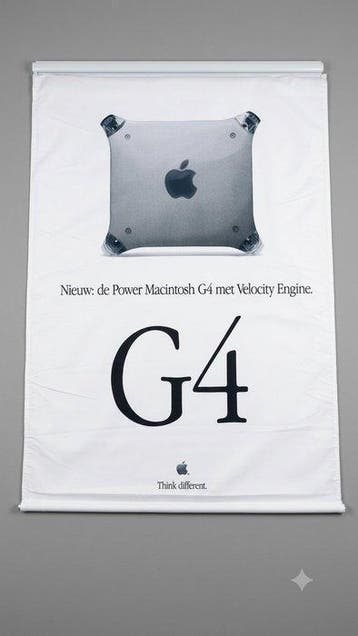 Vintage Apple G4 Think Different Dealer Banner Rare Double, Nieuw