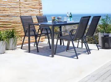 Tuinstoelen Set 2 Zwart | Stapelbaar | Nieuw | OP=OP, Tuin en Terras, Ophalen of Verzenden, Nieuw, Metaal, Stapelbaar