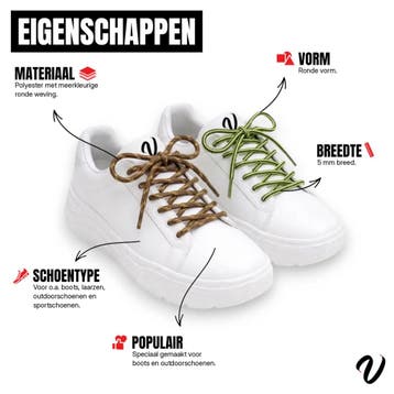 Ronde outdoor Two-Tone veters - Hazelnoot Donkerbruin • 120, Ophalen of Verzenden, Nieuw