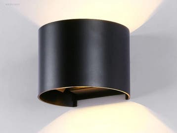 (10x) 7W LED zwart Wandlamp rond duo licht..., Nieuw