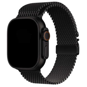 Apple Watch bandje Dominus - milanese - zwart titanium, Verzenden, Nieuw