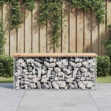 vidaXL Tuinbank schanskorfontwerp 103x31,5x42 cm massief, Verzenden, Nieuw