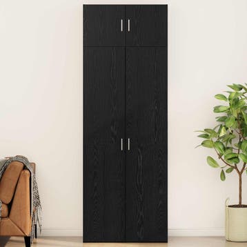 vidaXL Opbergkast 3 st Zwart Eiken 80 x 42,5 x 225 cm, Minder dan 50 cm, Nieuw, Overige houtsoorten, Verzenden