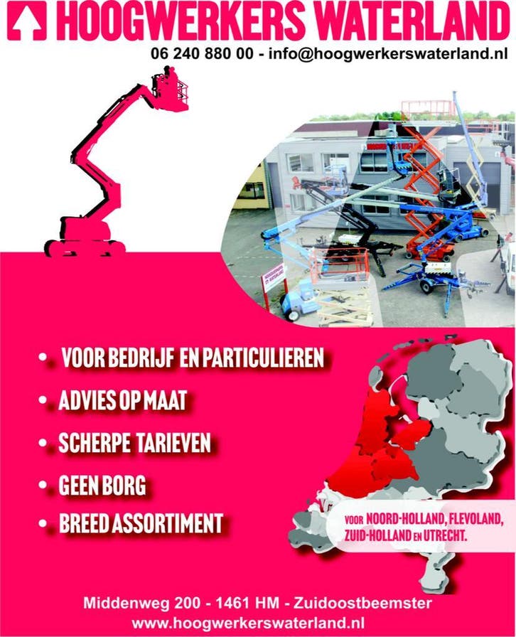 Hoogwerker huren?, Doe-het-zelf en Verbouw, Gereedschap | Overige machines, Nieuw