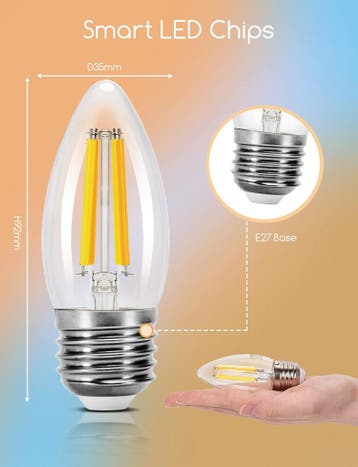 E27 LED lamp - Dimbaar - Filament lamp - 4,5W - 4 stuks - Ai, Huis en Inrichting, Verzenden, Zo goed als nieuw