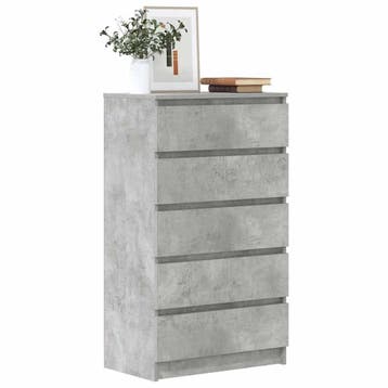 vidaXL Ladekast 60x36x103 cm bewerkt hout betongrijs, Minder dan 50 cm, Verzenden, 100 tot 150 cm, Nieuw