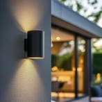 Solar LED wandlamp up downlight Sverre - rond, Tuin en Terras, Buitenverlichting, Zonne-energie, Verzenden, Minder dan 50 watt