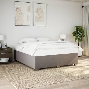 vidaXL Bedframe zonder matras stof taupe 180x200 cm, Eenpersoons, Verzenden, Nieuw, 80 cm