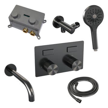 Brauer Gunmetal Carving Thermostatische Inbouw Badkraan, Doe-het-zelf en Verbouw, Sanitair, Ophalen of Verzenden, Nieuw