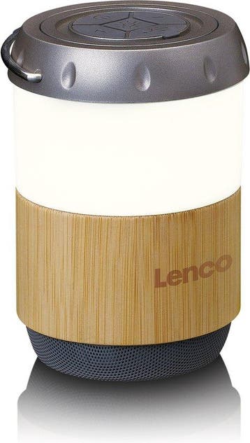 Lantaarn met ingebouwde Bluetooth Speaker - Bamboo - Lenco B, Audio, Tv en Foto, Luidsprekers, Verzenden, Zo goed als nieuw