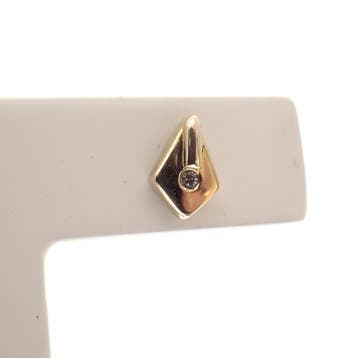Gouden oorstekers met zirconia (Oorbellen), Gebruikt, Ophalen of Verzenden, Met edelsteen, Goud