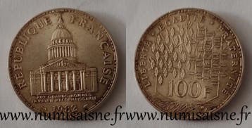 France Frankreich Km 951 100 Francs 1982 Typ Pantheon, Verzenden