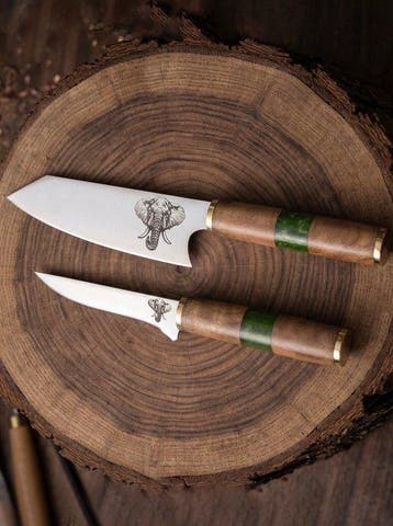Kitchen, Chef Knife, Etching with Elephant logo, Hand Forged