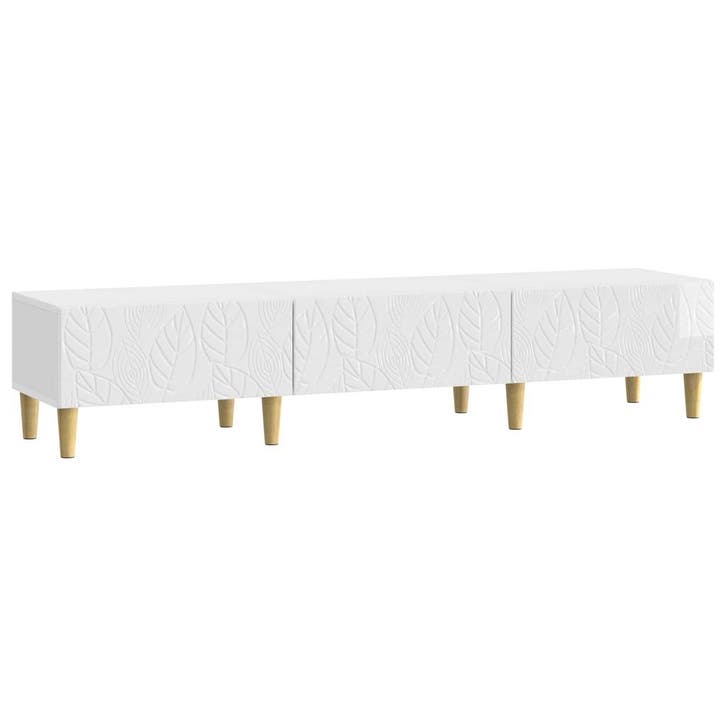 vidaXL TV-kast 147 x 34,5 x 30 cm Hoogglans Wit Bewerkt hout, Huis en Inrichting, Kasten | Televisiemeubels, Nieuw, Minder dan 50 cm