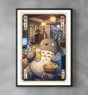 Sato Hageshi - Cozy Evening - My Neighbor Totoro - Signed, Nieuw